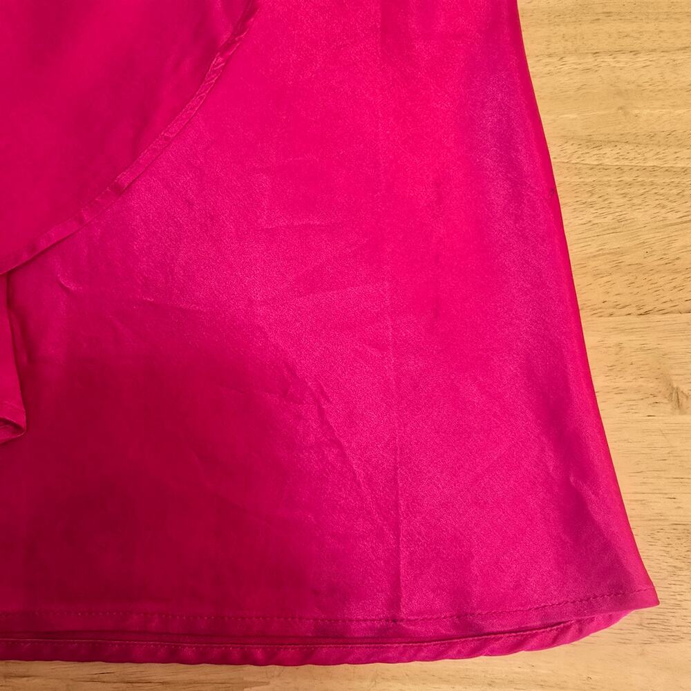 Vintage Y2k Hot Pink Formal Satin Ruffle Dress Debut Size Medium - Picture 13 of 13
